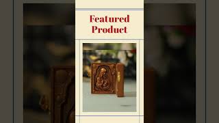 Orthodox Diptych of Mother Mary Holding Baby Jesus and Praying Cross Antique Style Religious Bapt...