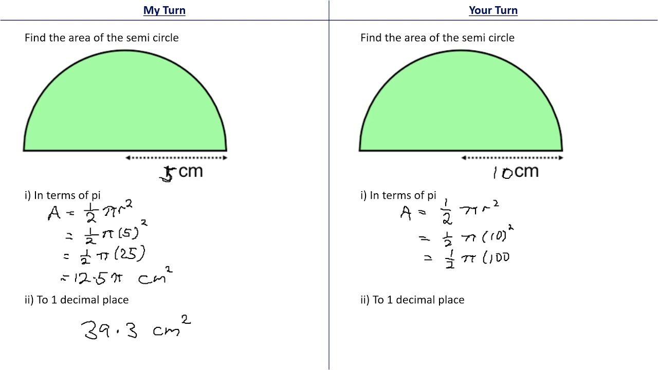 Area of Semicircles and Composite Shape - YouTube