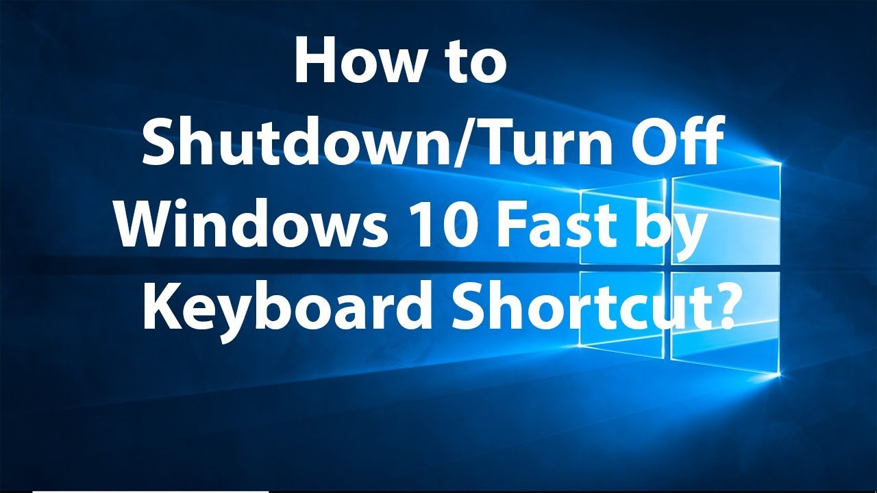 Shortcut Key To Shut Down Windows Pc Youtube