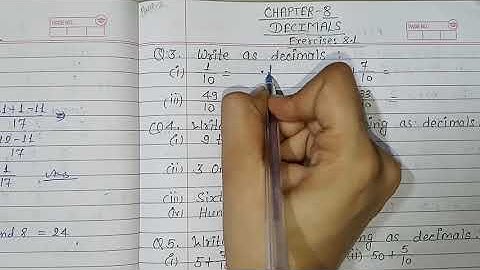 Class-6, Mathematics, Chapter- 8, " DECIMALS " Part-2, Exercise- 8.1