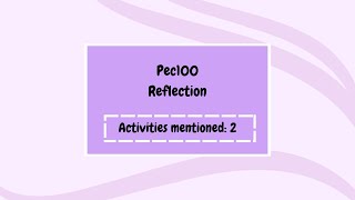 PEC100 Reflection Nov 2023