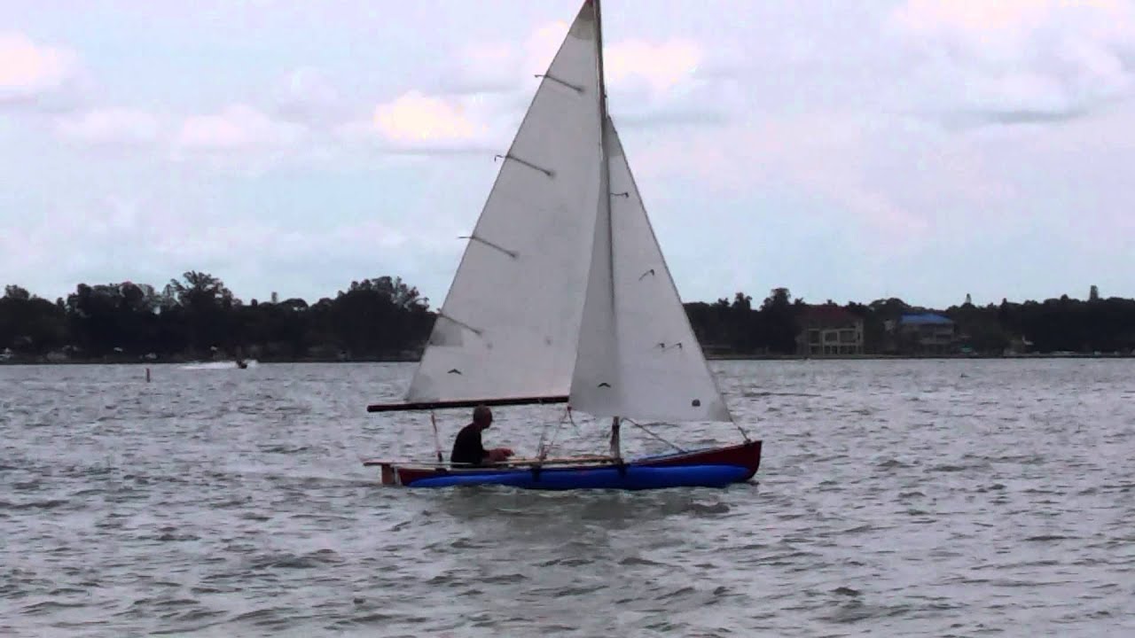 Outrigger canoe sailboat by Expandacraft. - YouTube