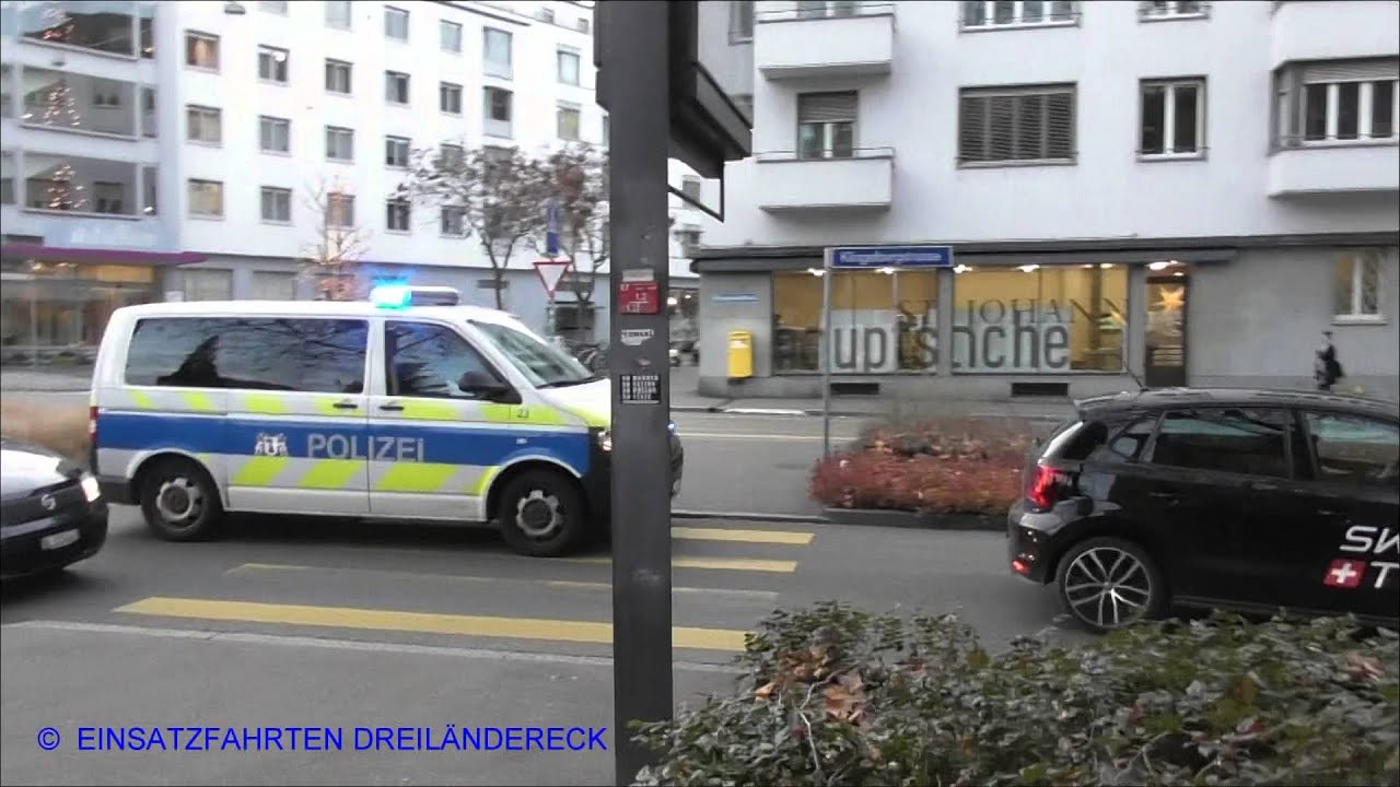 [Mehrfacher Hupeinsatz] Patrouillenwagen 23 a.D. KaPo+RTW Sanität Basel-Stadt