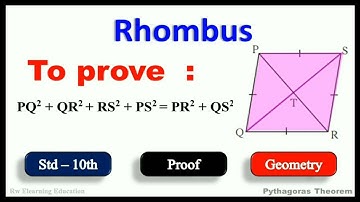 Rhombus | Prove by apollonius theorem | std 10th | Geometry | pythagoras