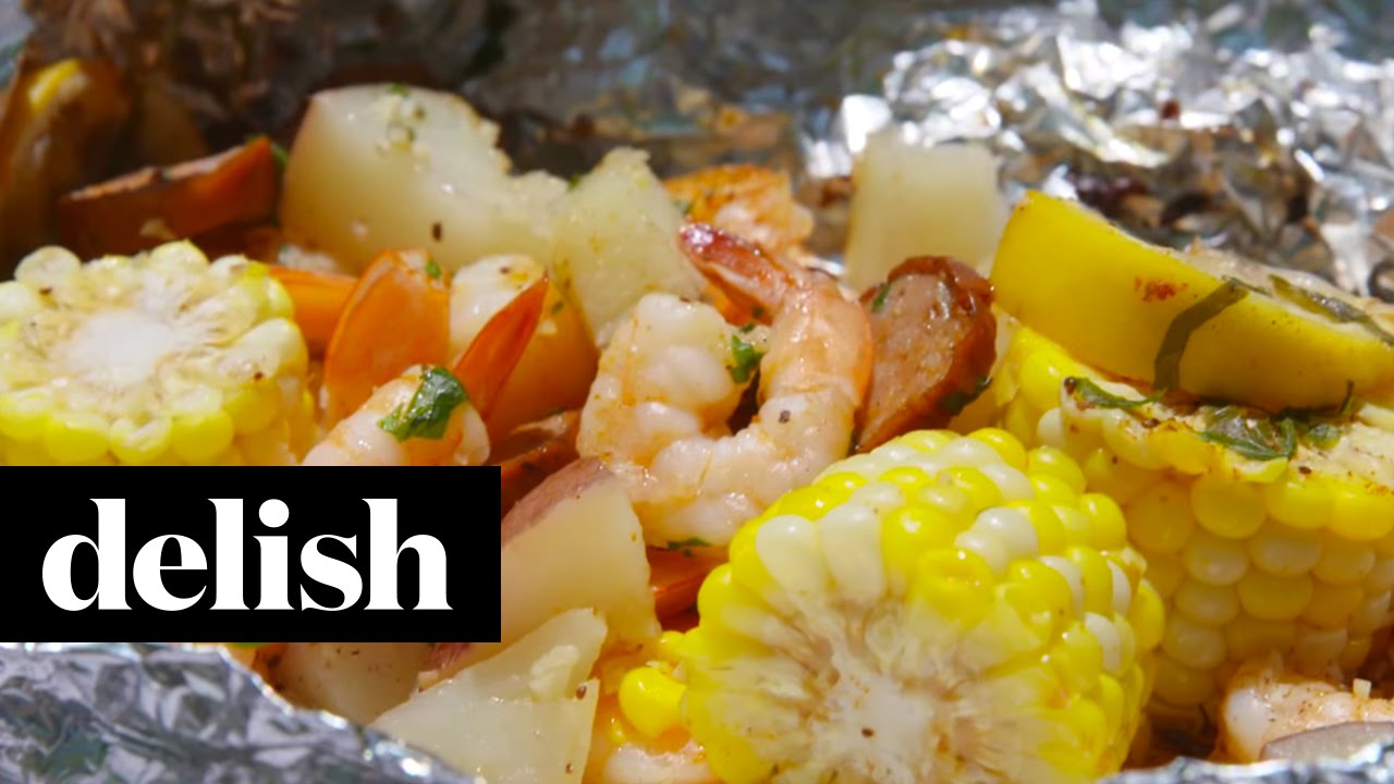 Shrimp Boil Foil Packs | Delish - YouTube