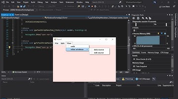 How to use menu strip in visual studio windows forms application 2019 |  menu strip in visual studio