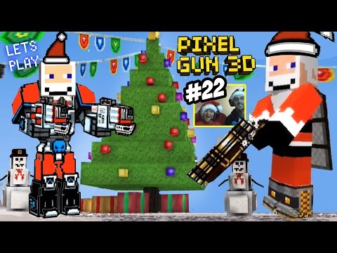 Mech Suit SANTA in Christmas Town! Dad & Son play Pixel Gun 3D EPIC UPDATE! (Part 22 Face Cam)