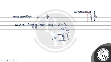 A uniform chain of length \( L \) and mass \( M \) is lying on a smooth table and one-third of i...