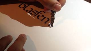 Foundational Hand calligraphy with left hand (blasfemia)