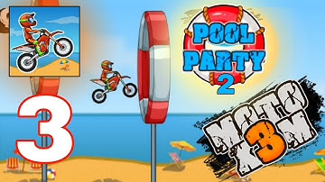 Moto X3M Bike Race Game – Gameplay Walkthrough Part 3 - POOL PARTY 2 (iOS, Android)