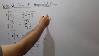 Radical and Exponential Forms 9th Class Mathematics in URDU/HINDI