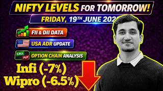 Tomorrow’s Nifty Analysis | 19 JUNE 2026 | FII DII Data + USA ADR + Option Chain