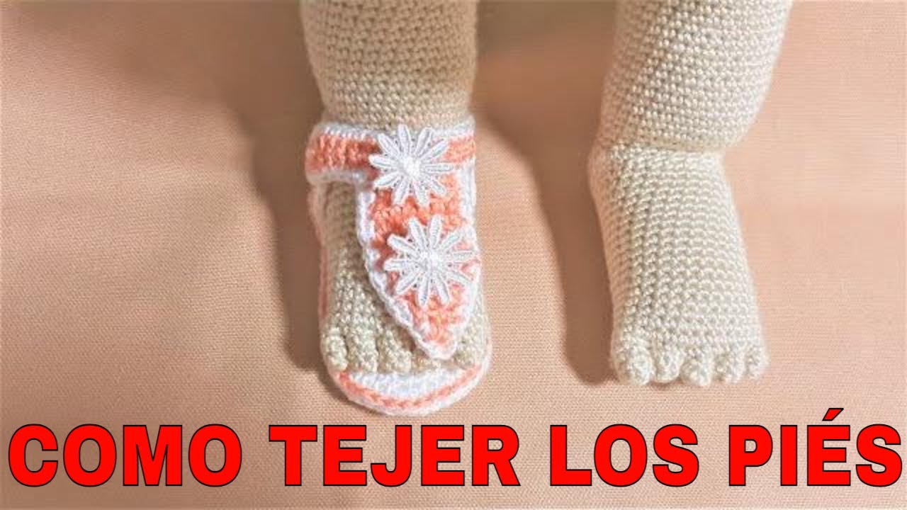Cómo tejer los  PIES CON DEDOS Y TALÓN para tus muñecas
