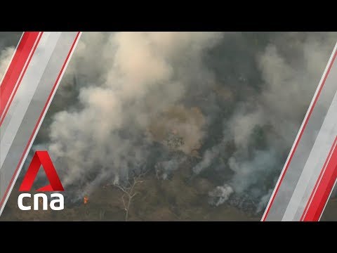 Aerial footage of Amazon rainforest fires