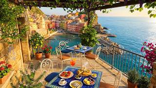 Positive Morning Jazz | Smooth Jazz In Luxury Cabin Overlook Calm Sea Start A Peaceful Day