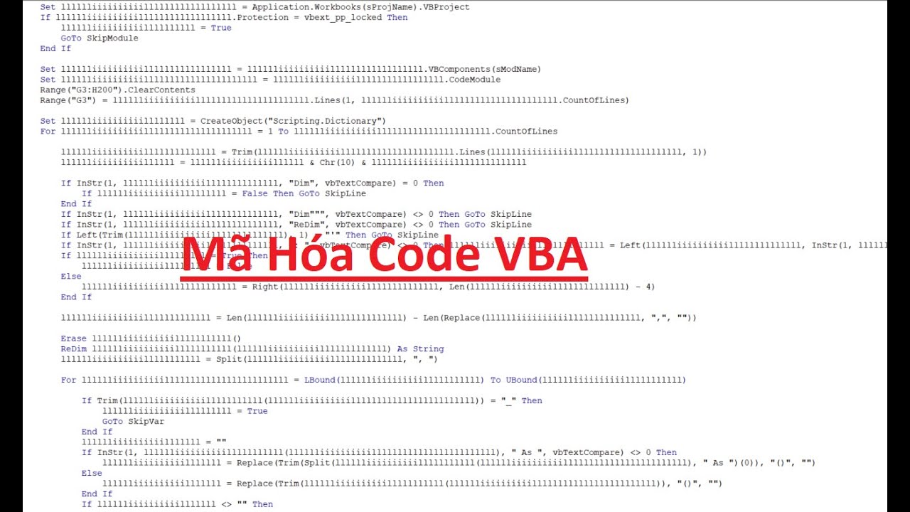 Mã hóa code - Làm rối code VBA - YouTube