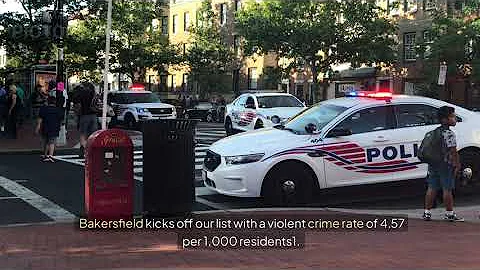 Top 10 list of most dangerous Cities in California 2025