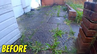 Cleaning FILTHY PAVERS on front PATIO Pressure washing Transformation (More dirt than expected!)