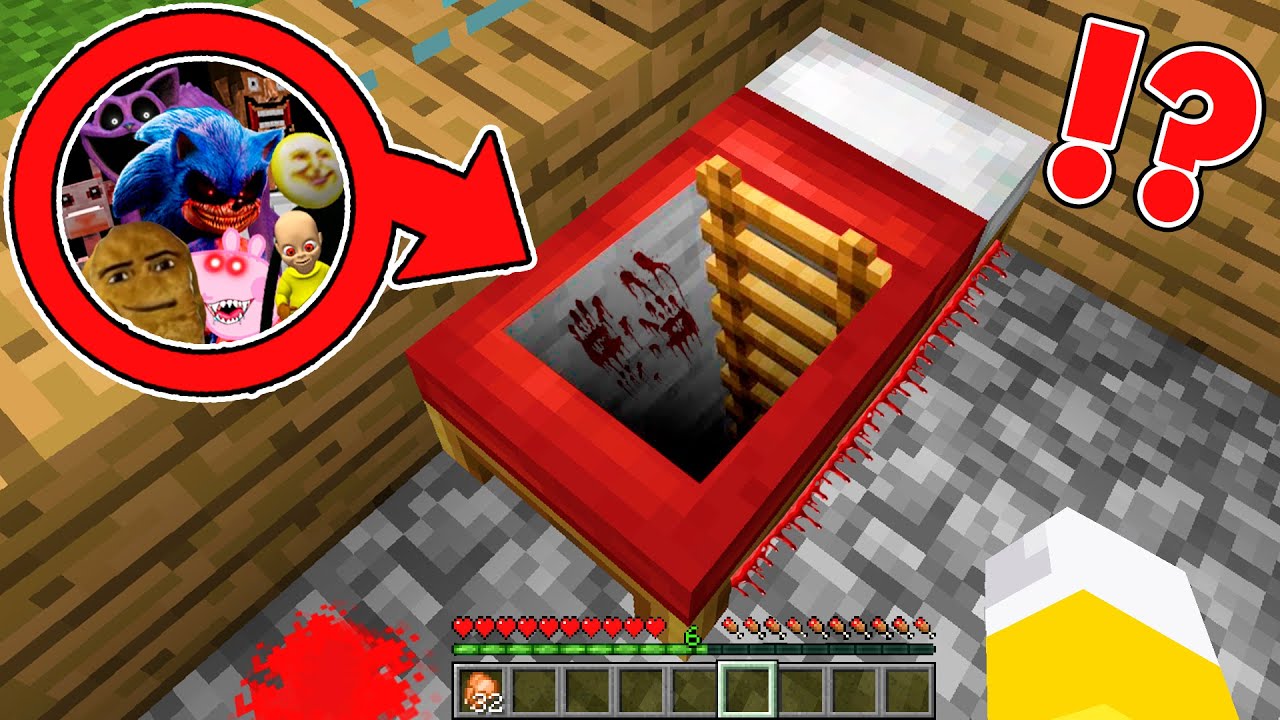Encontramos las ESCALERAS SECRETAS en la CAMA de los MONSTRUOS en Minecraft 😨 ¿Que hay DENTRO?