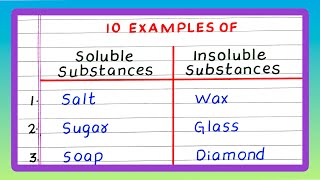 10 Examples Of Soluble And Insoluble Substances