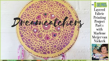 Layered Fabric Printing Part 1 using Gel Press with ART BY MARLENE