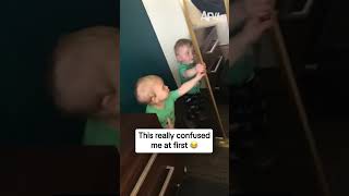 This Video Will Break Your Brain! 🧠😂 Baby Mirror Trick #funnybaby #comedy