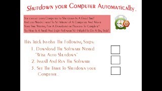 Shutdown Pc Automatically In A fixed Time! (Wise Auto Shutdown)