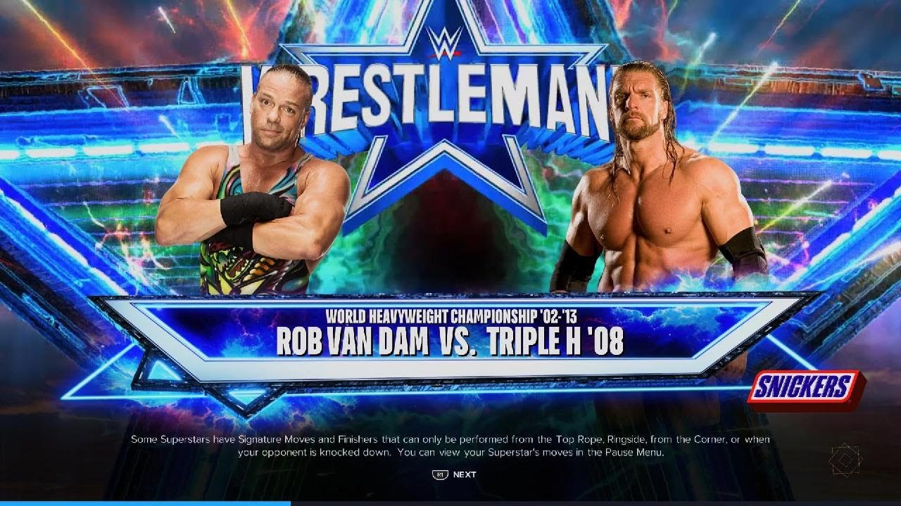 WWE 2K24 Triple H Vs RVD For The World Heavyweight Championship - YouTube