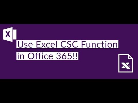 How to Use Excel CSC Function in Office 365? GeekExcel