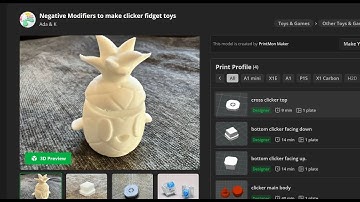 Bambu Studio How to make a fidget clicker easy