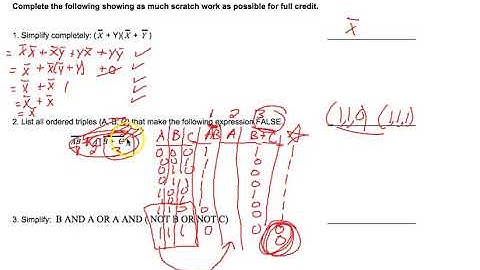 ACSL Boolean Algebra Contest 2 Worksheet 1
