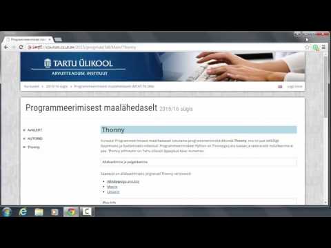 Thonny ja Pythoni paigaldamine (Windows 7)