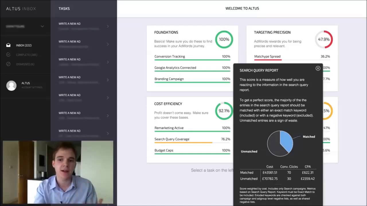 Google AdWords ●  Optimizing Account ● OPTEO (Ex Altus)