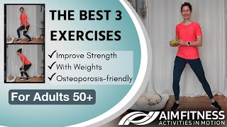 3 Best Exercises for Strength (With Weights) | Standing Exercises for Osteoporosis + Bone Strength