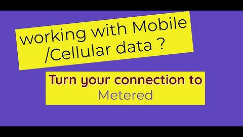 Metered connection in Windows 10 | windows 10 | Short video | Mobile data | Cellular