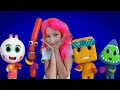 Yummy fruits  vegetables with new heroes  d billions vs boom hype parody  kids songs