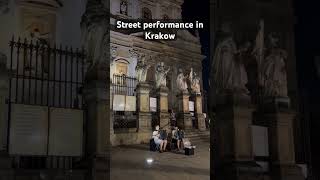 Amazing street performance in Krakow old town #poland #travel