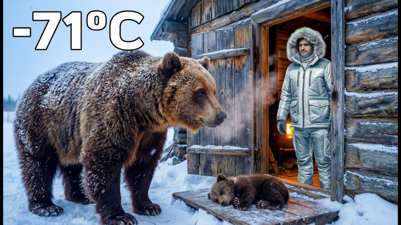Wild Bear Brought Her Dying Cub to a Lonely Man's Door in -71°C Siberia... He Didn't Turn Them Away