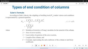 Columns:03//End conditions of columns, effective length and Euler