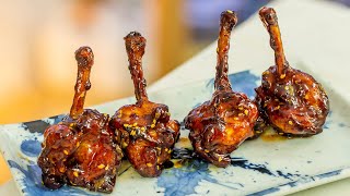 Sticky Kimchi Honey Lollipop Chicken Wings