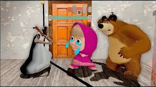 картинка: МАША МЕН АЮДЫ ГРЕННИ ҰСТАП АЛДЫ😱 2 бөлім гренниден қашу маша мен аю қазақша гта5