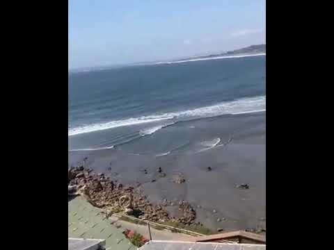 NOticias desde Chile #AHORA| Registro de recogida de agua en #Playa #La #Boca ubicada en #Concon.