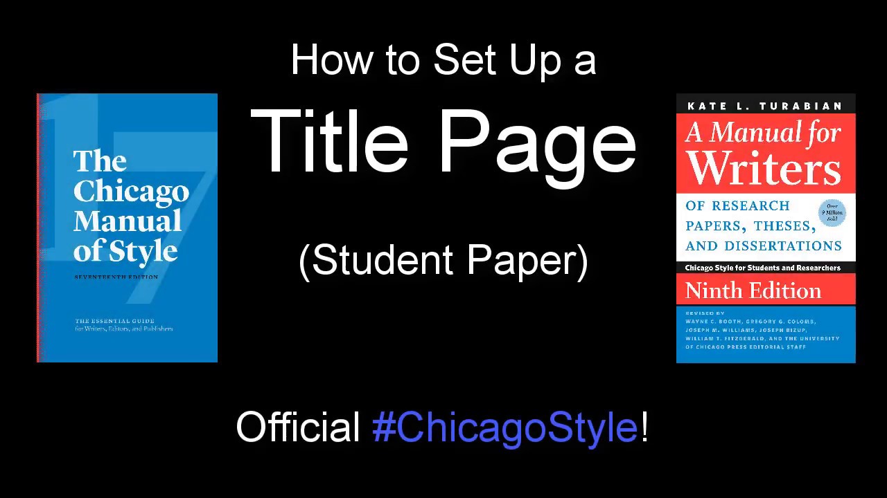 chicago style essay title page