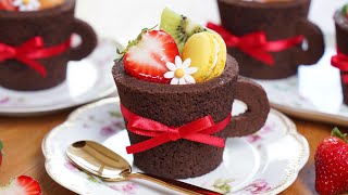 세상에 이 재료로 만든 컵케이크가 있을까요? 컵 통째로 1분 순삭~!  Mini Strawberry Chocolate Cupcakes 🍓🍫