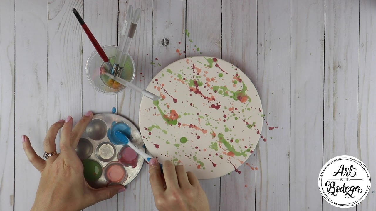 Splatter Pattern Pottery Art at the Bodega shows a splatter technique on pottery - YouTube