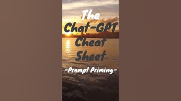 The Chat GPT Cheat Sheet -Prompt Priming- Comment below 👇
