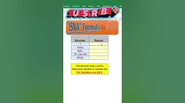 ISNA Formula in Excel #shorts #shortsfeed #excel