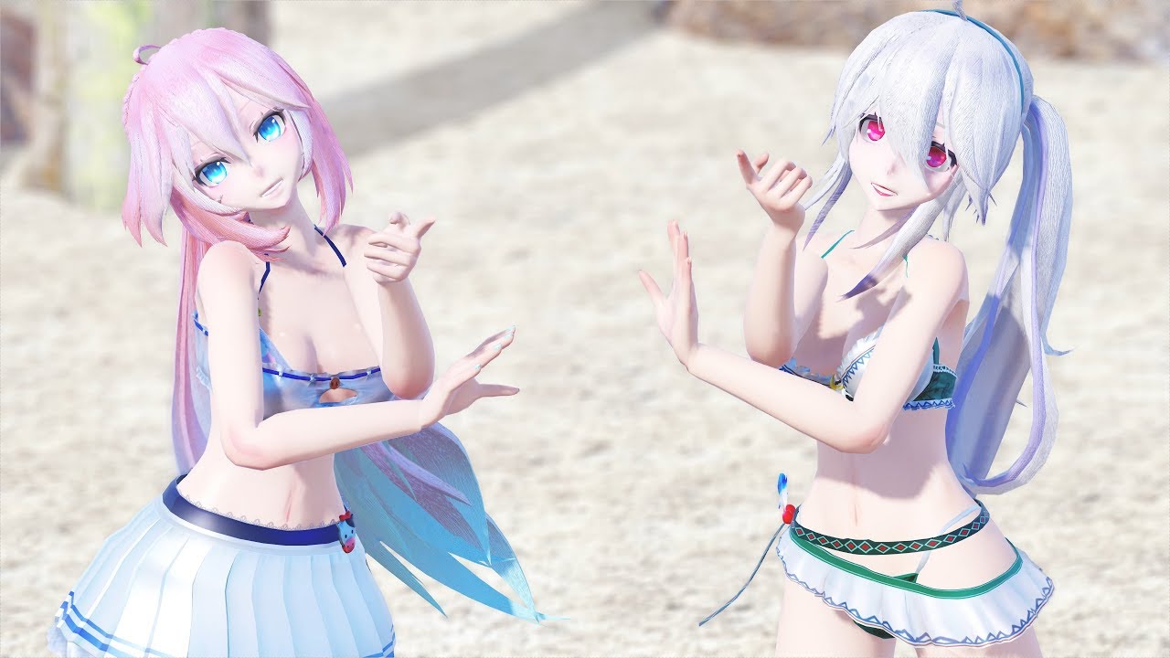 【MMD】巡音ルカと弱音ハクで「 Dive to Blue 」 4K