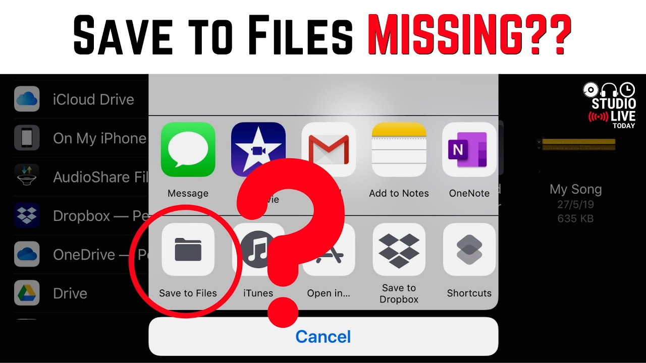 Where is Save to Files? (iPhone/iPad) 