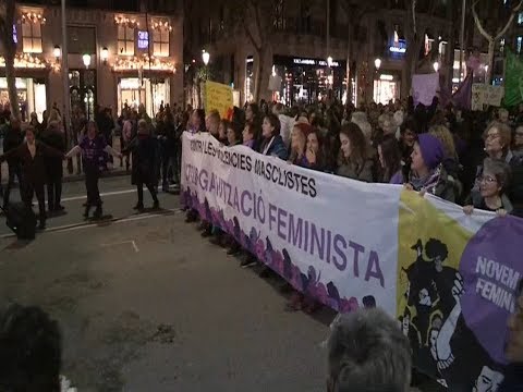 Manifestación en Barcelona contra la violencia de género